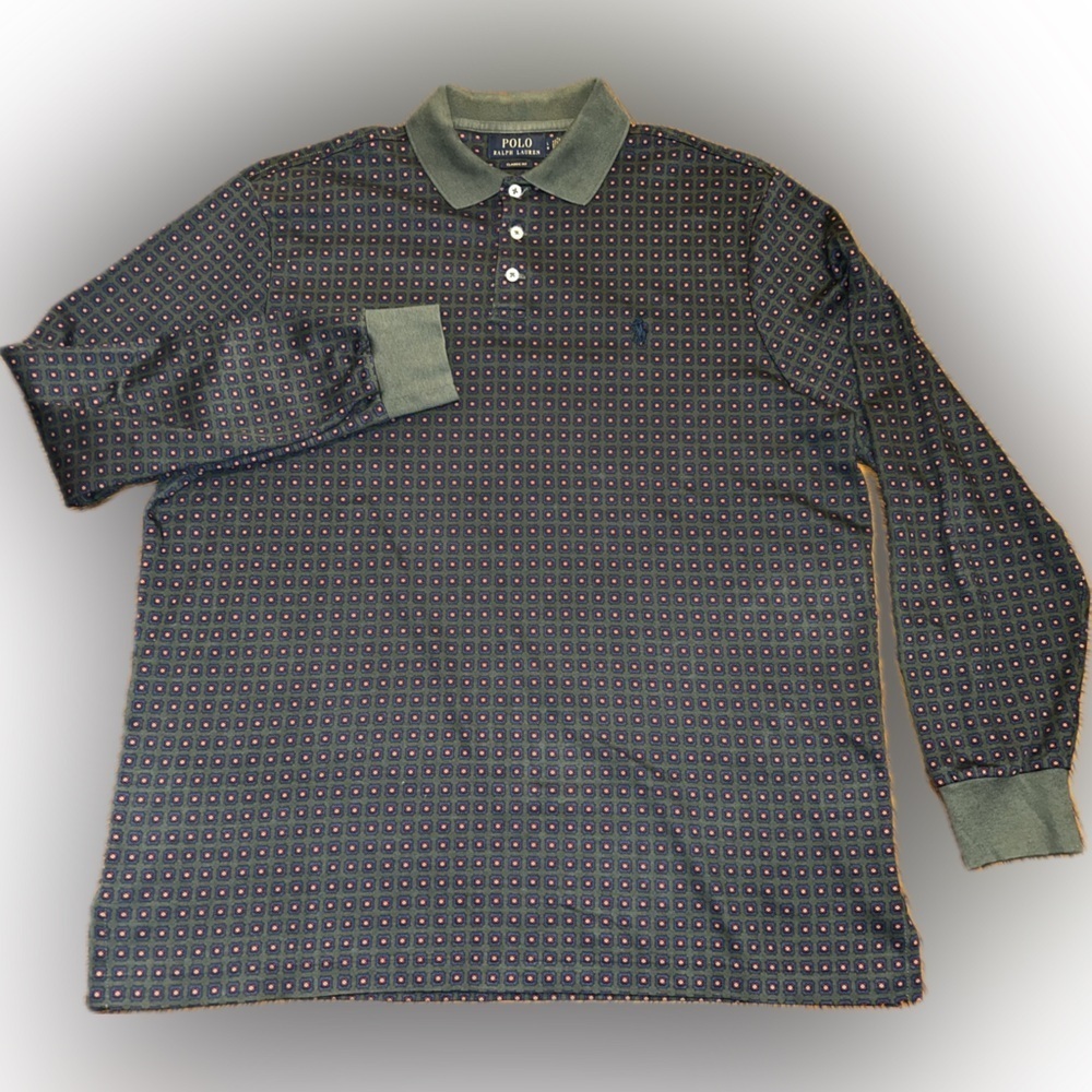 NWOT Polo Ralph Lauren Classic Fit All Over Geometric Print Preppy Old Money L